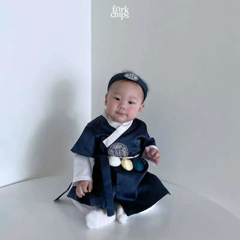 Fork Chips - Korean Baby Fashion - #babygirlfashion - New Girl Hanbok