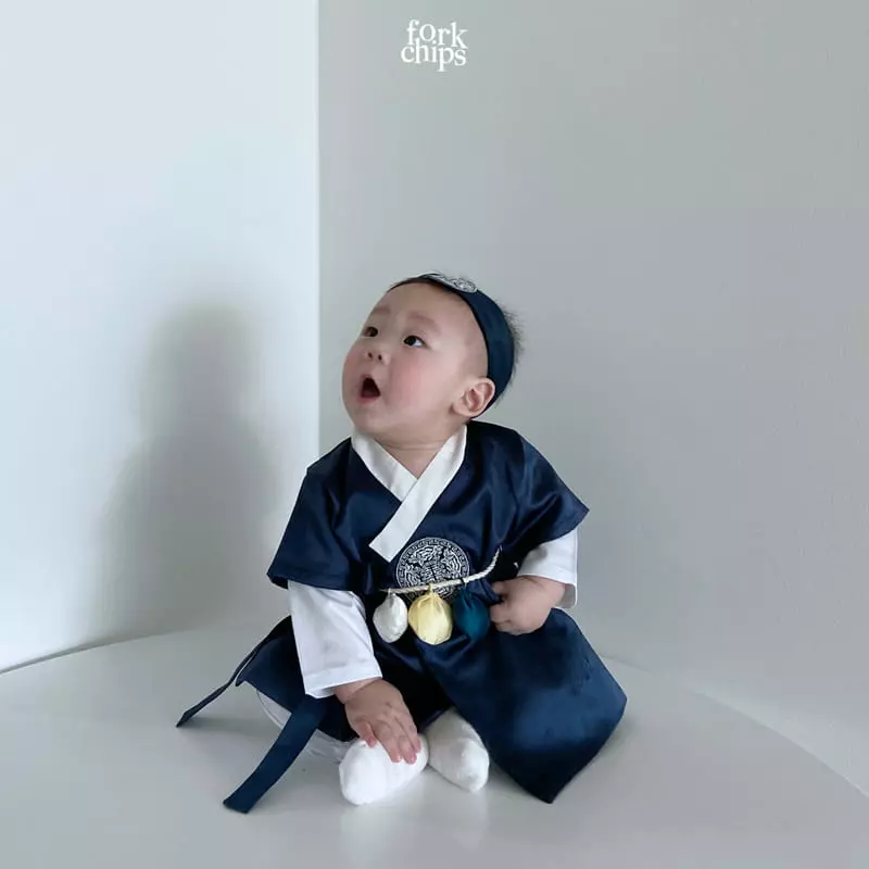 Fork Chips - Korean Baby Fashion - #babyoninstagram - New Girl Hanbok - 3