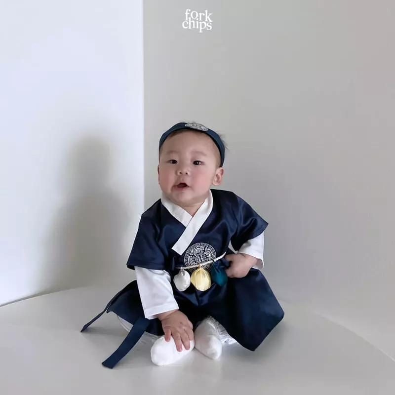 Fork Chips - Korean Baby Fashion - #babyoninstagram - New Girl Hanbok - 4