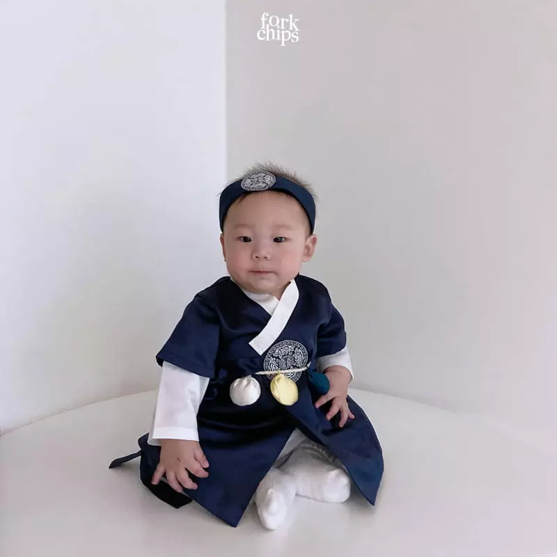 Fork Chips - Korean Baby Fashion - #babyoutfit - New Girl Hanbok - 5