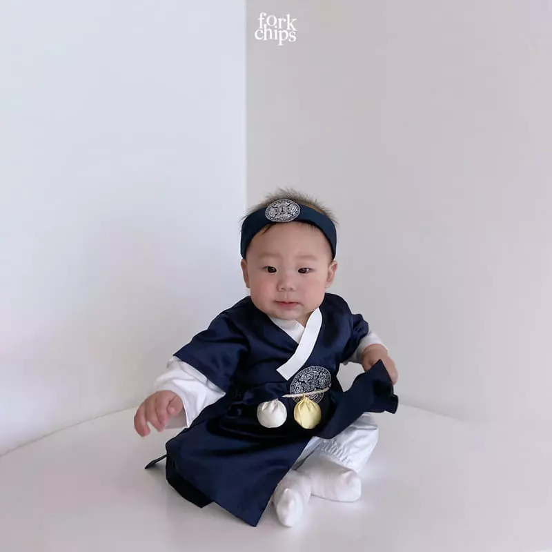 Fork Chips - Korean Baby Fashion - #babyoutfit - New Girl Hanbok - 6