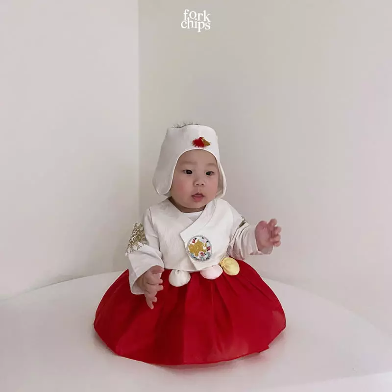 Fork Chips - Korean Baby Fashion - #babyootd - Yeonji Gonji Hanbok - 4