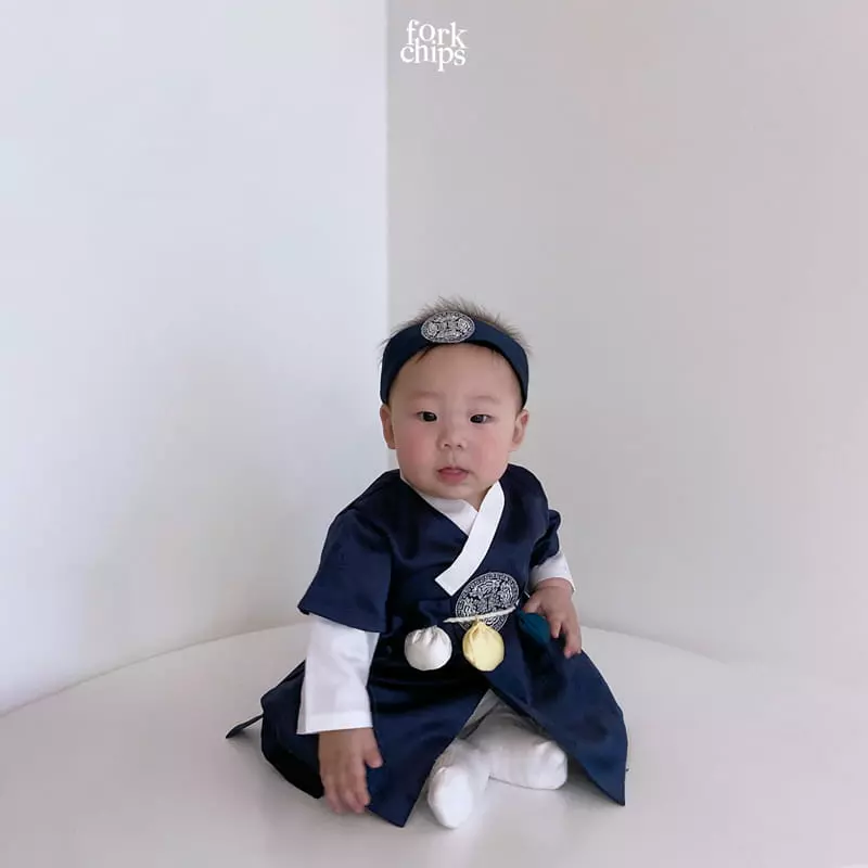 Fork Chips - Korean Baby Fashion - #babywear - New Girl Hanbok - 7