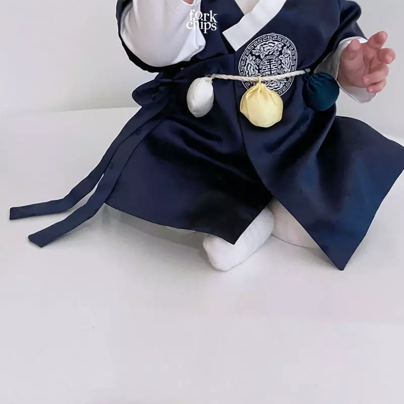 Fork Chips - Korean Baby Fashion - #onlinebabyboutique - New Girl Hanbok - 8