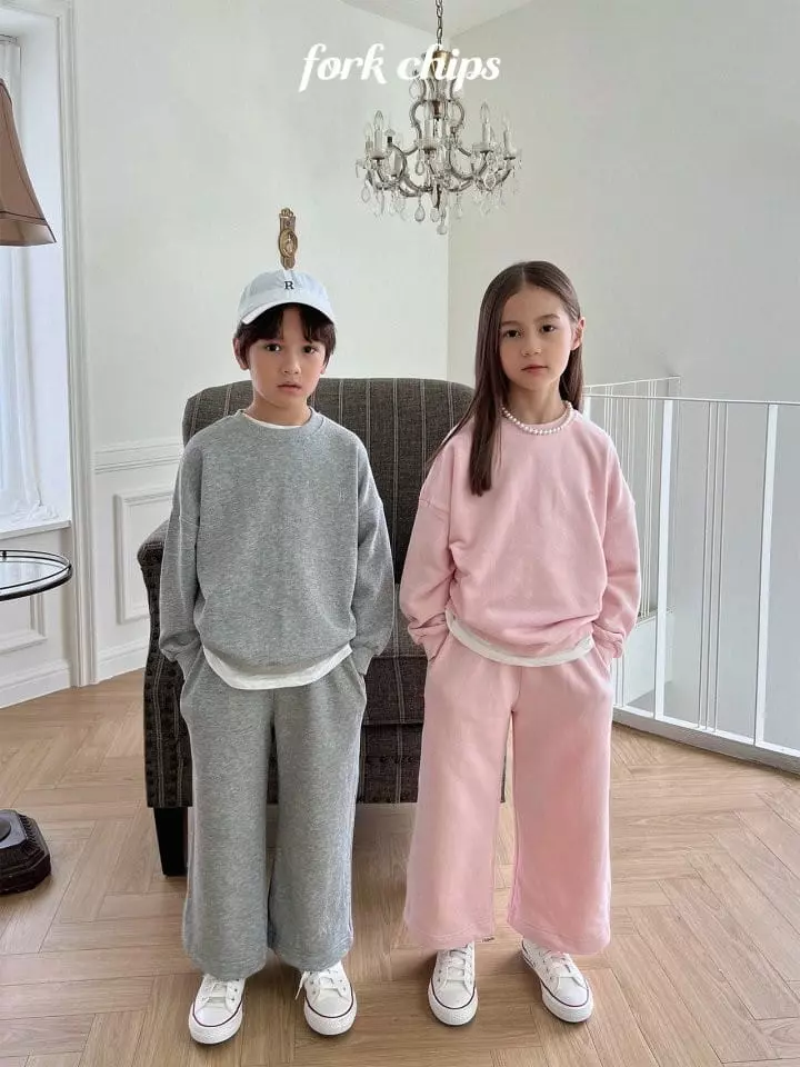 Fork Chips - Korean Children Fashion - #Kfashion4kids - Standard Top Bottom Set - 12