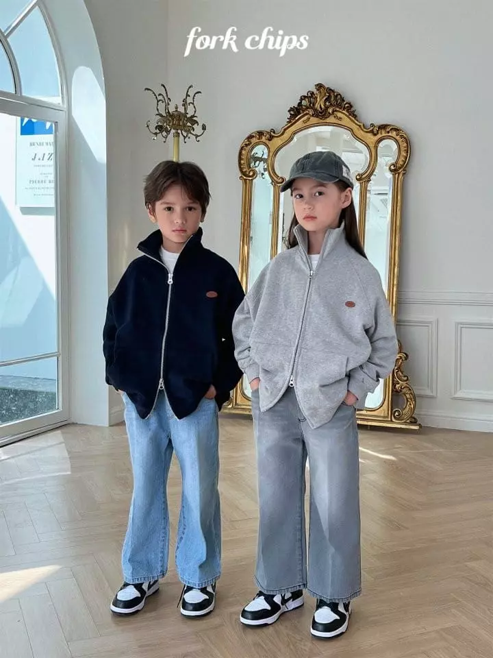 Fork Chips - Korean Children Fashion - #childofig - Low Two Way Zip-up - 2