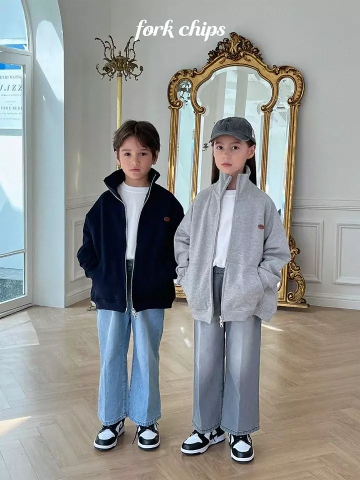 Fork Chips - Korean Children Fashion - #childrensboutique - Low Two Way Zip-up - 3