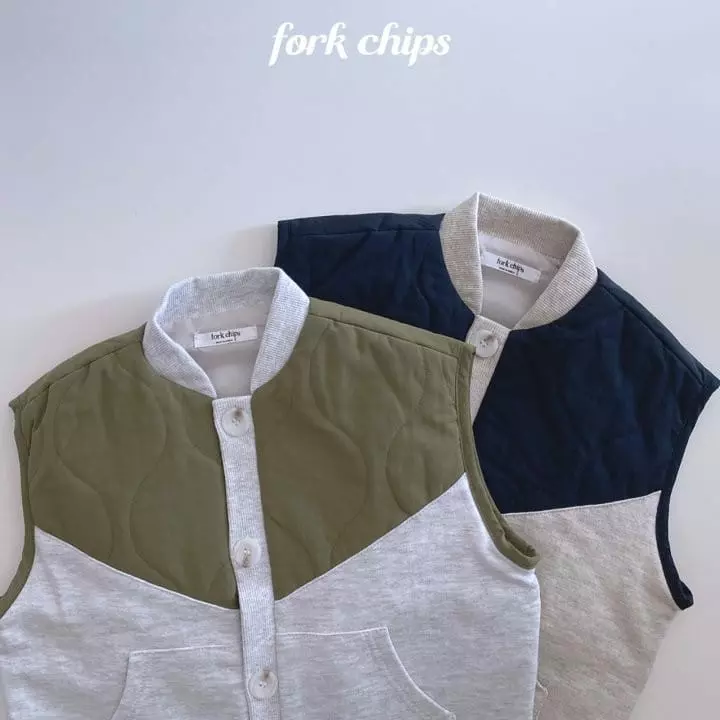 Fork Chips - Korean Children Fashion - #childrensboutique - Mix Quilting Vest - 2
