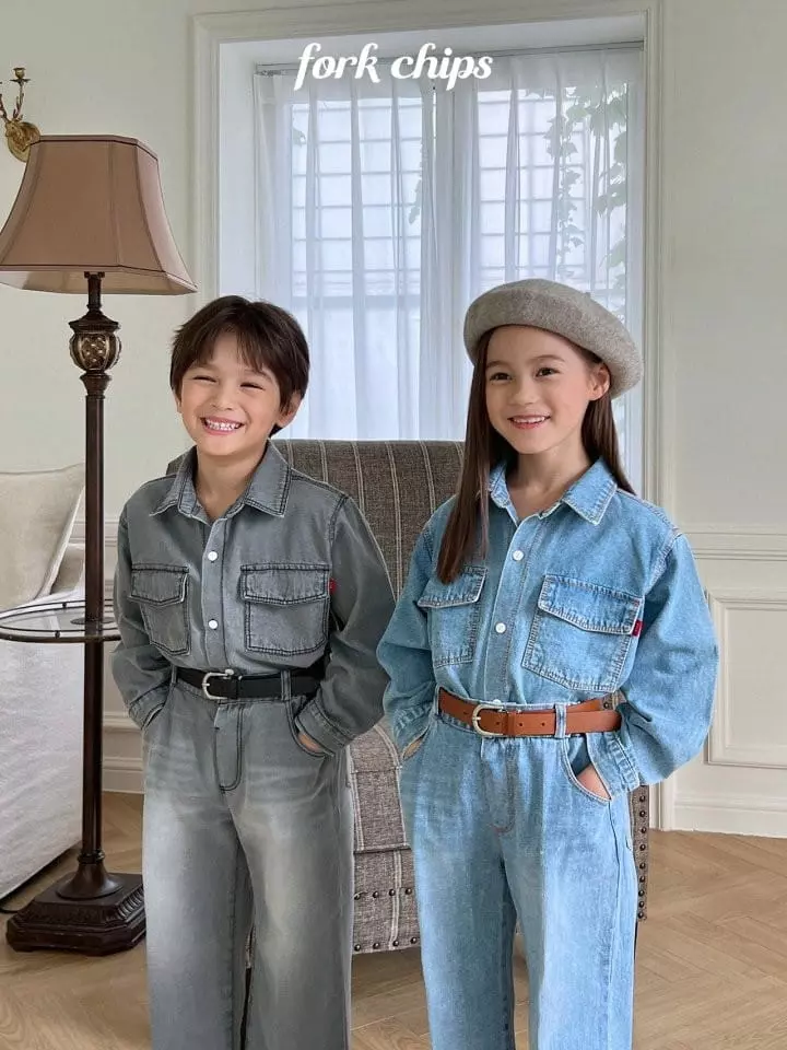 Fork Chips - Korean Children Fashion - #designkidswear - Smog Jeans