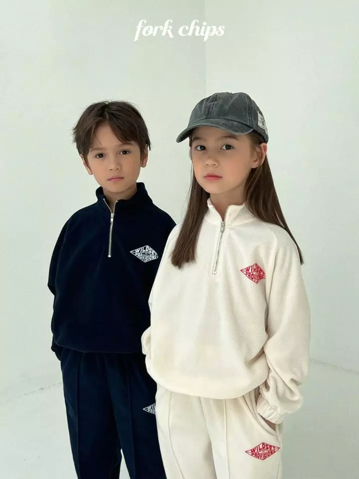 Fork Chips - Korean Children Fashion - #designkidswear - Dia Half Zip-up Tee - 11