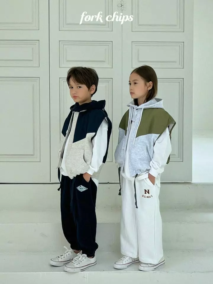 Fork Chips - Korean Children Fashion - #designkidswear - Mix Quilting Vest - 3