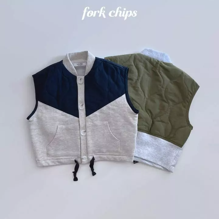 Fork Chips - Korean Children Fashion - #designkidswear - Mix Quilting Vest - 4