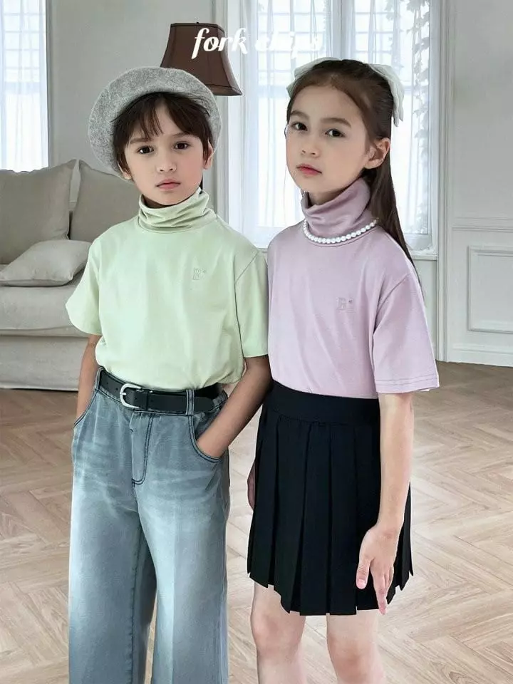 Fork Chips - Korean Children Fashion - #fashionkids - Heating Turtleneck Tee - 12