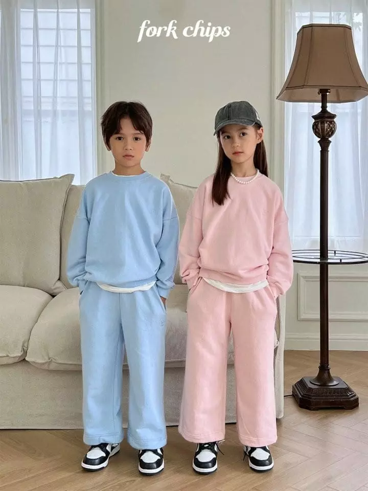 Fork Chips - Korean Children Fashion - #fashionkids - Standard Top Bottom Set - 8