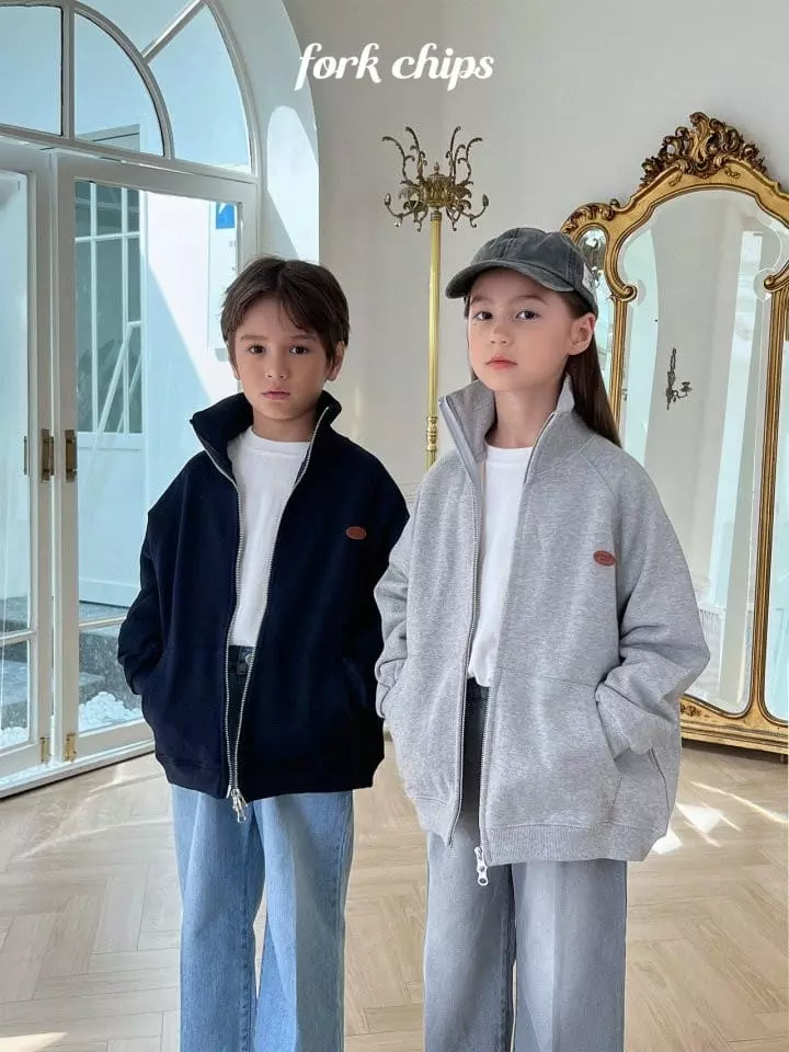 Fork Chips - Korean Children Fashion - #fashionkids - Low Two Way Zip-up - 6