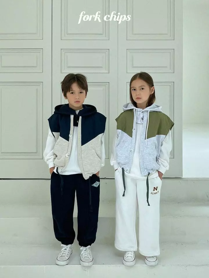 Fork Chips - Korean Children Fashion - #fashionkids - Mix Quilting Vest - 5