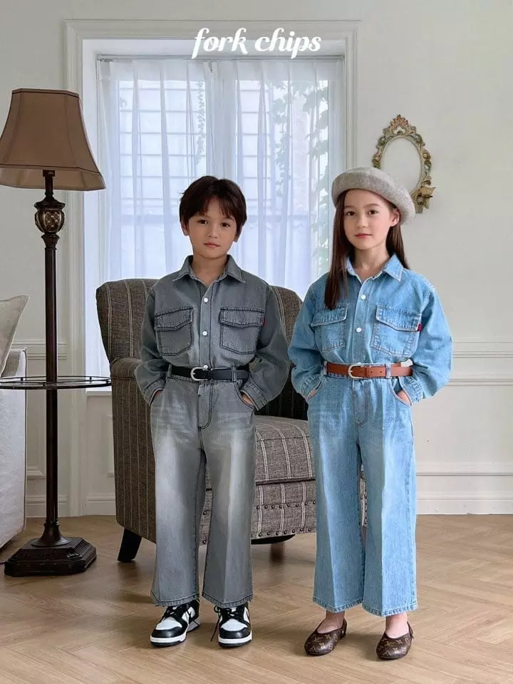 Fork Chips - Korean Children Fashion - #fashionkids - Smog Jeans - 4