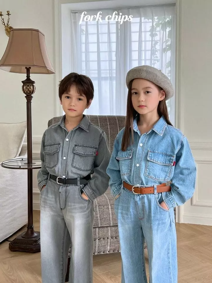 Fork Chips - Korean Children Fashion - #kidsstore - Smog Jeans - 5