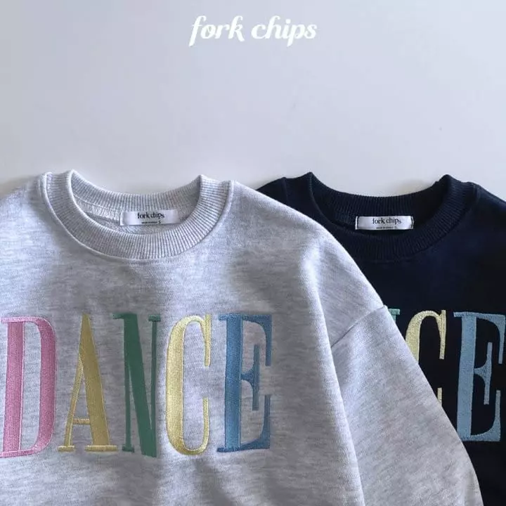 Fork Chips - Korean Children Fashion - #kidsshorts - Dance Embroidery Sweatshirt - 4