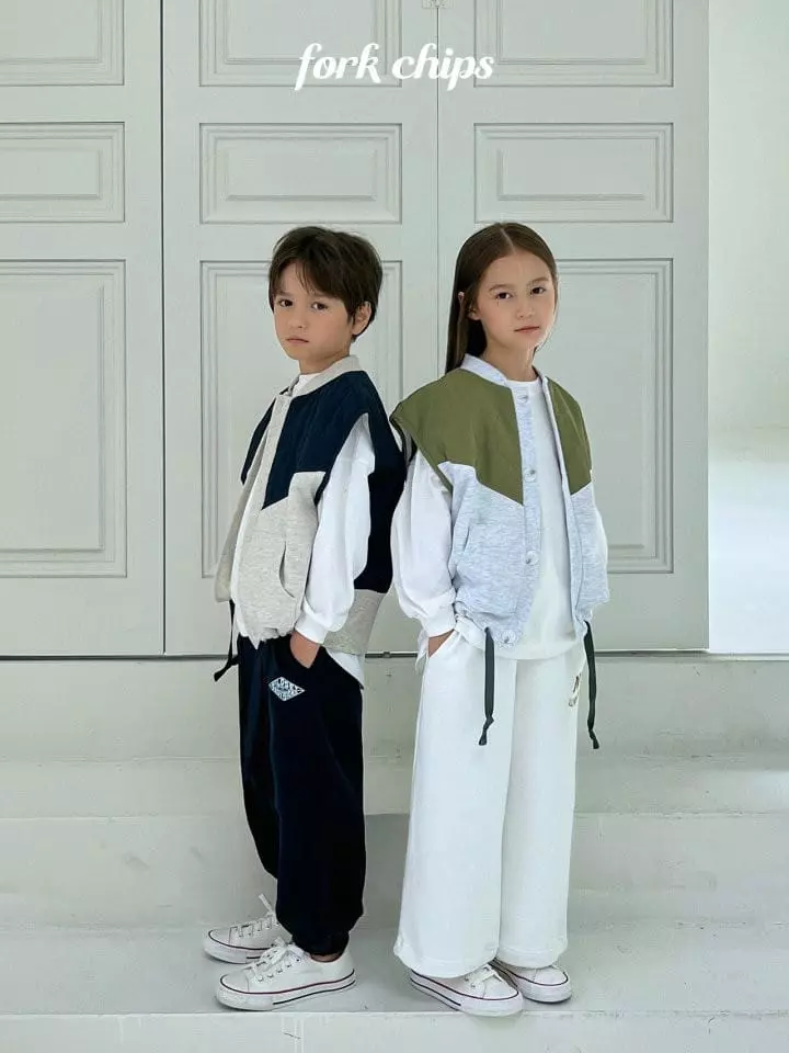 Fork Chips - Korean Children Fashion - #minifashionista - Mix Quilting Vest - 12