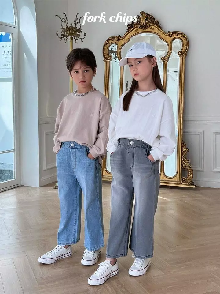 Fork Chips - Korean Children Fashion - #stylishchildhood - All Day Embroidery Tee - 6