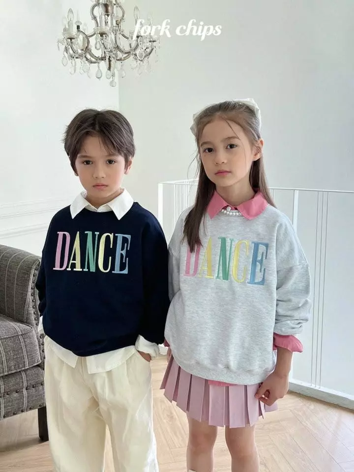 Fork Chips - Korean Children Fashion - #todddlerfashion - Dance Embroidery Sweatshirt - 11
