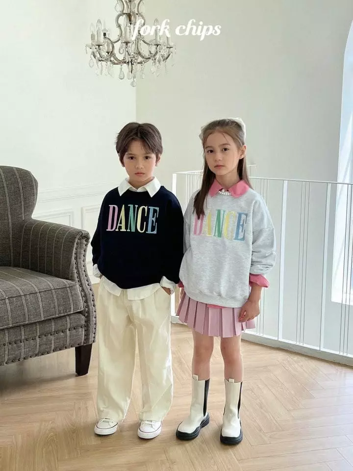 Fork Chips - Korean Children Fashion - #toddlerclothing - Dance Embroidery Sweatshirt - 12