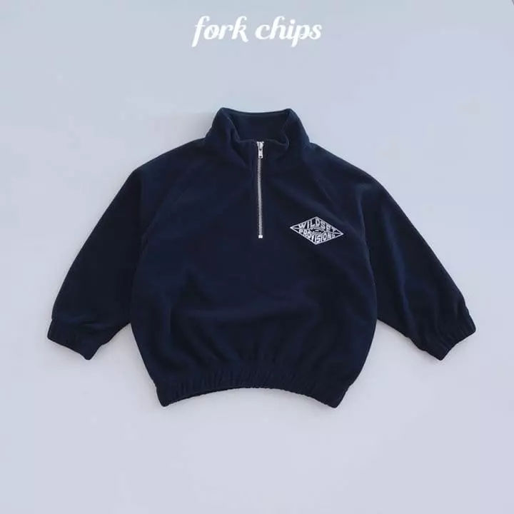 Fork Chips - Korean Children Fashion - #toddlerclothing - Dia Half Zip-up Tee - 7