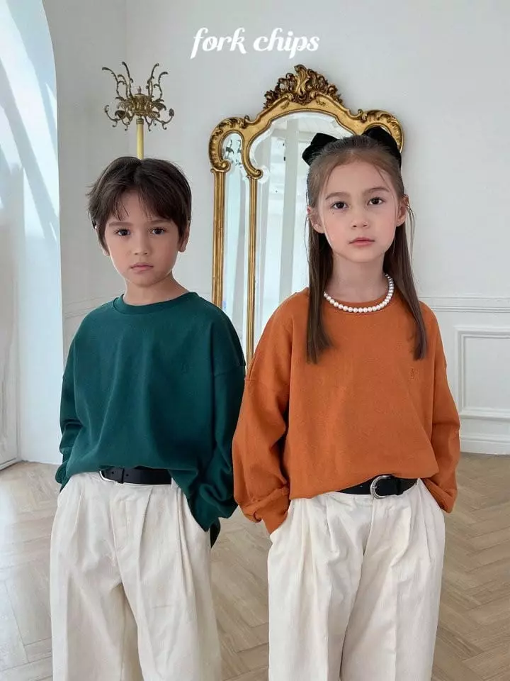 Fork Chips - Korean Children Fashion - #toddlerclothing - All Day Embroidery Tee - 5