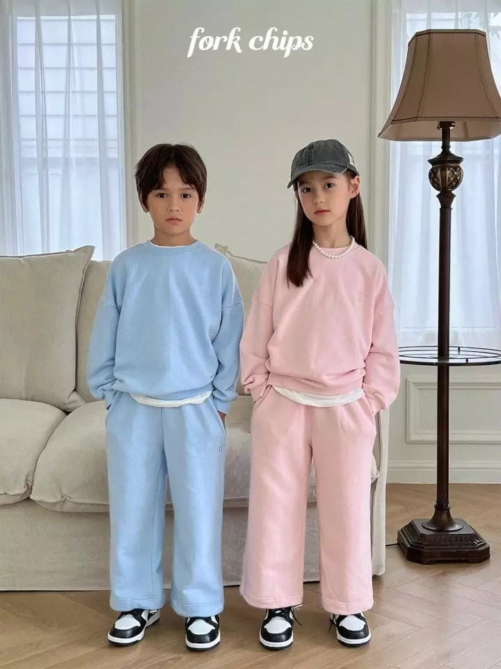 Fork Chips - Korean Children Fashion - #toddlerclothing - Standard Top Bottom Set - 2