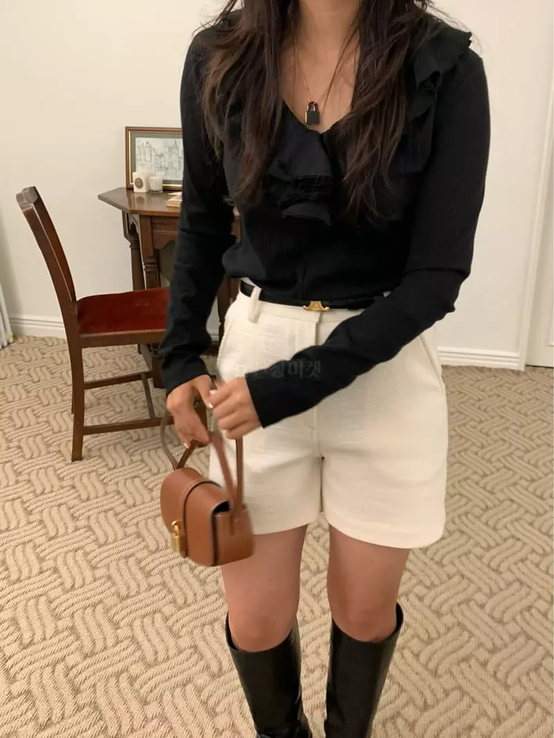 Fre - Korean Women Fashion - #momslook - Frill Tee - 6
