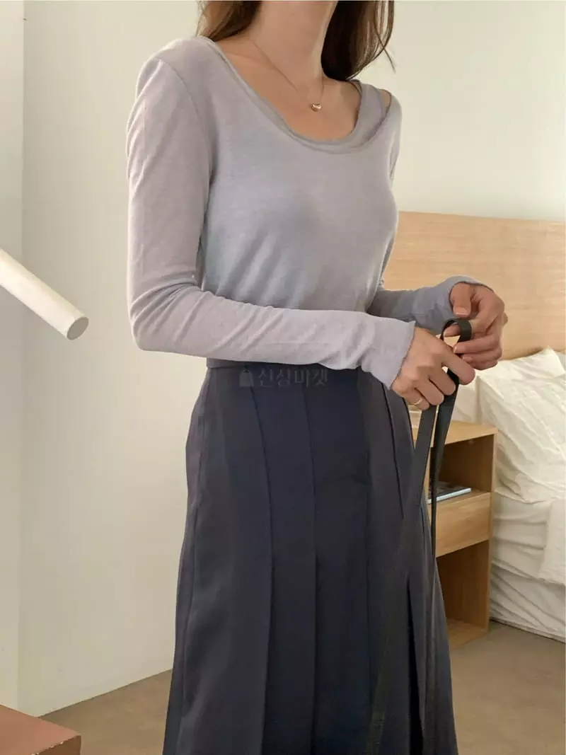 Fre - Korean Women Fashion - #momslook - Bliss Tencel Tee - 3