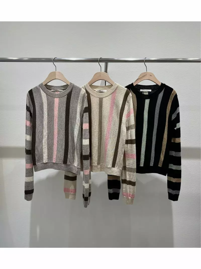 Fre - Korean Women Fashion - #momslook - 4 Stripes Knit - 7