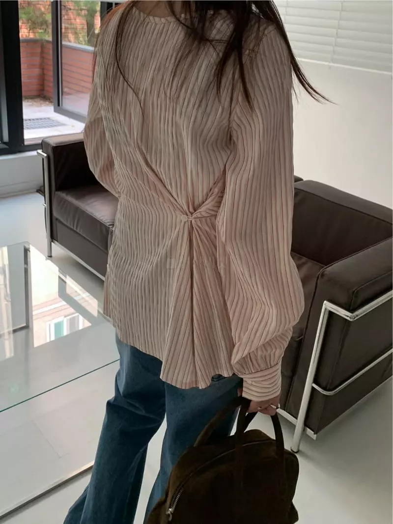 Fre - Korean Women Fashion - #pursuepretty - Stripes Bolero Shirt