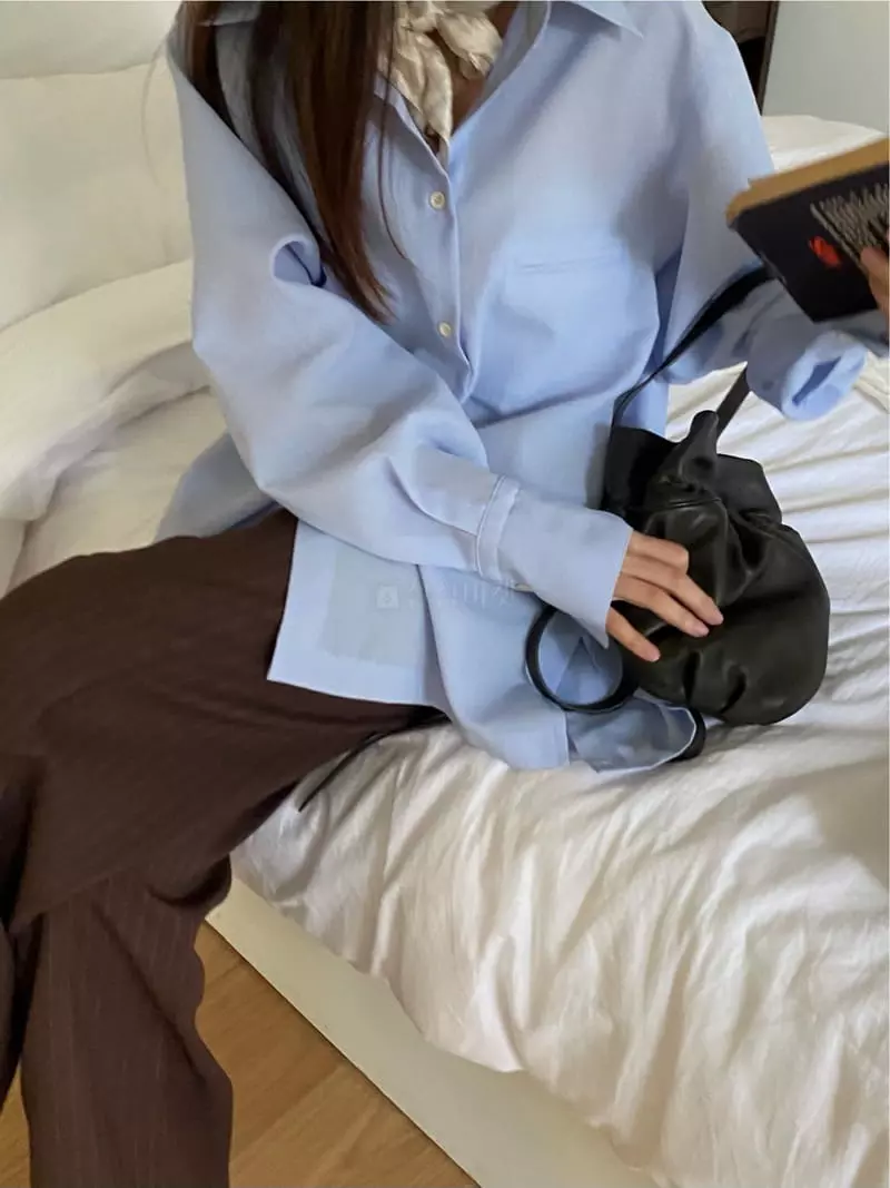 Fre - Korean Women Fashion - #restrostyle - A Pocket Shirt
