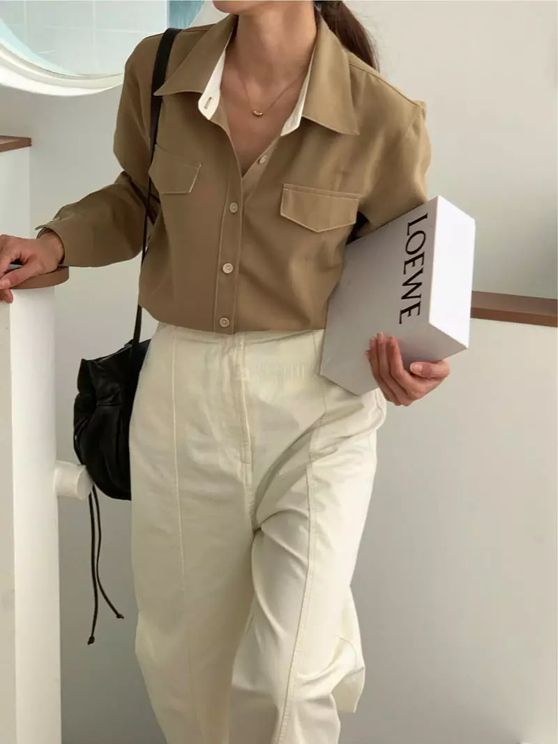Fre - Korean Women Fashion - #romanticstyle - Day Stitch Shirt - 6