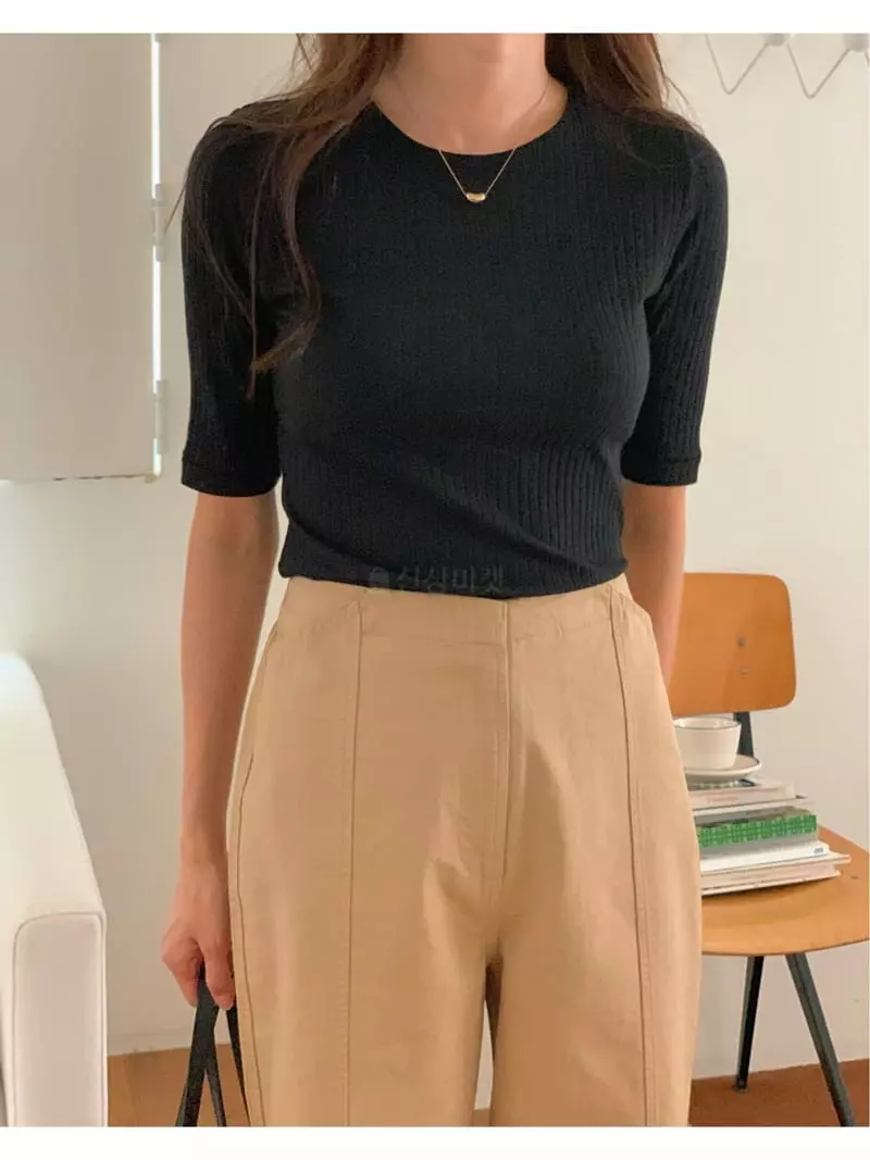 Fre - Korean Women Fashion - #thelittlethings - Rib Tee - 7