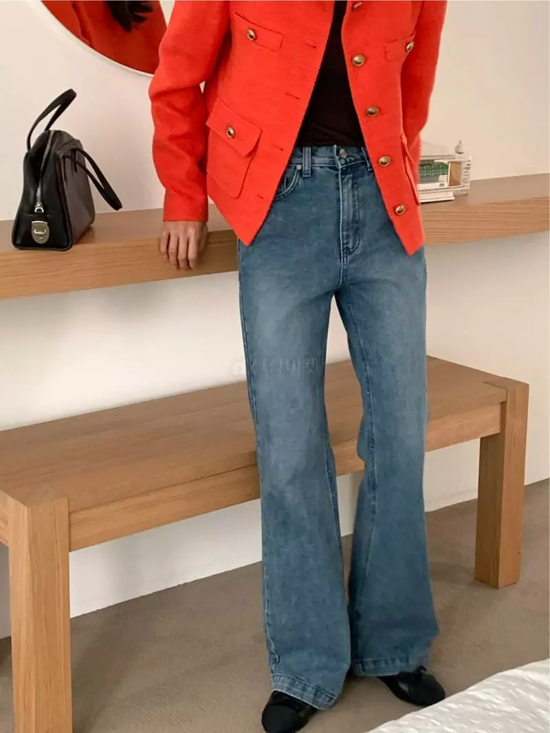 Fre - Korean Women Fashion - #vintageinspired - Bootscut Jeans - 7