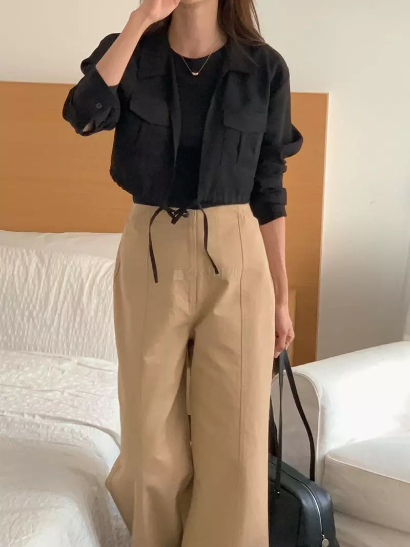 Fre - Korean Women Fashion - #vintageinspired - Layered Crop Shirt - 5