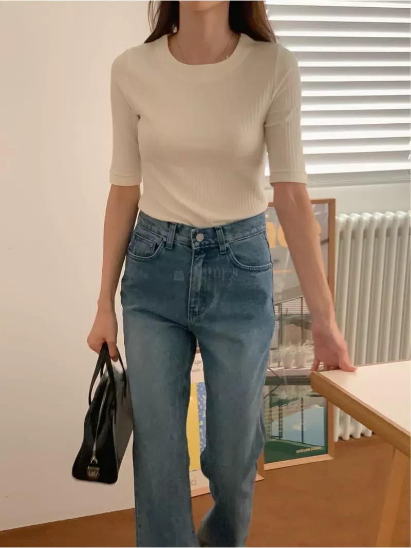 Fre - Korean Women Fashion - #vintagekidsstyle - Rib Tee