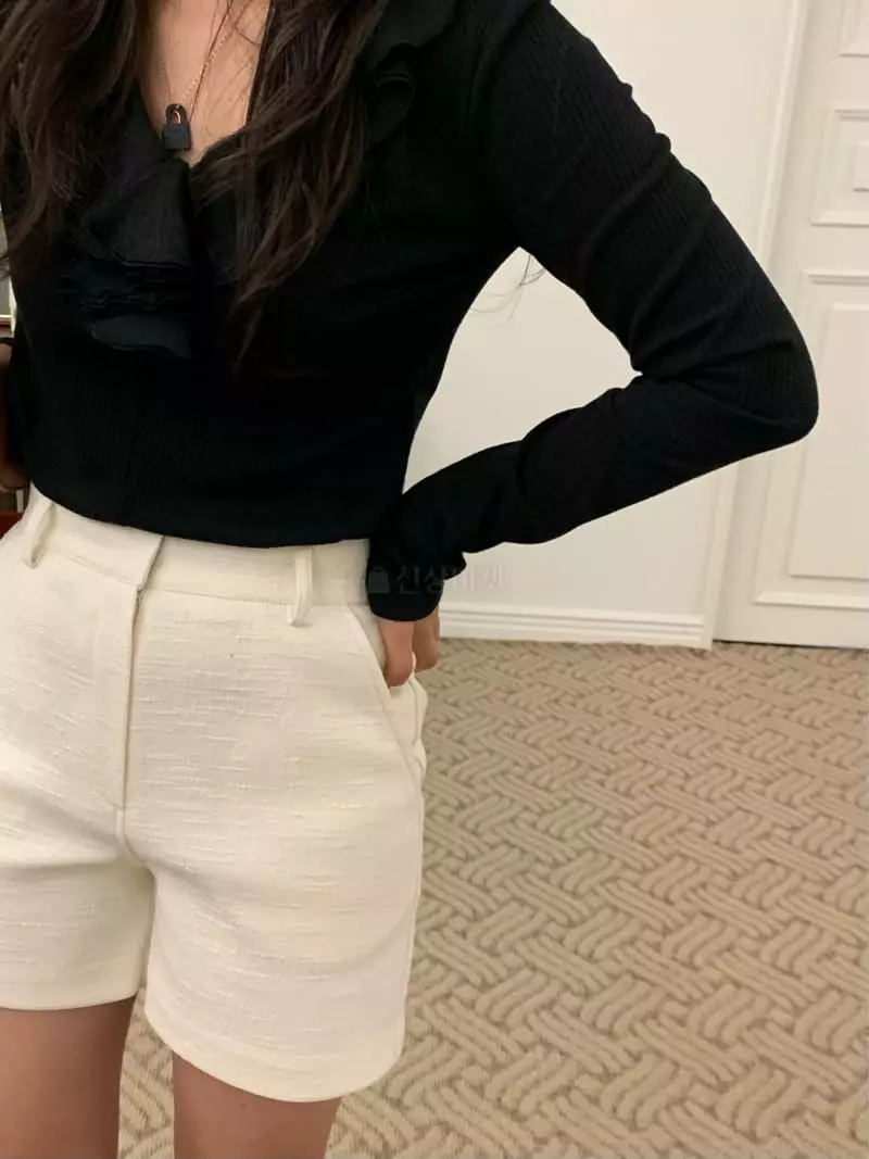 Fre - Korean Women Fashion - #womensfashion - Frill Tee - 5