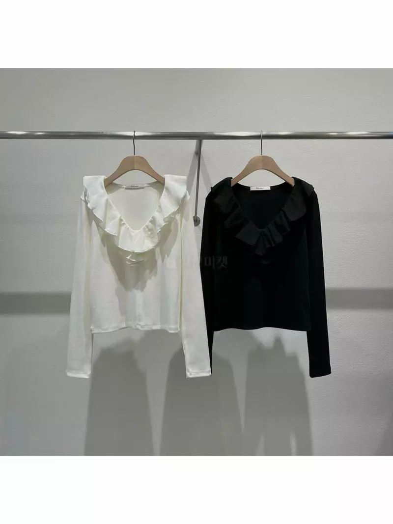 Fre - Korean Women Fashion - #womensfashion - Frill Tee - 7