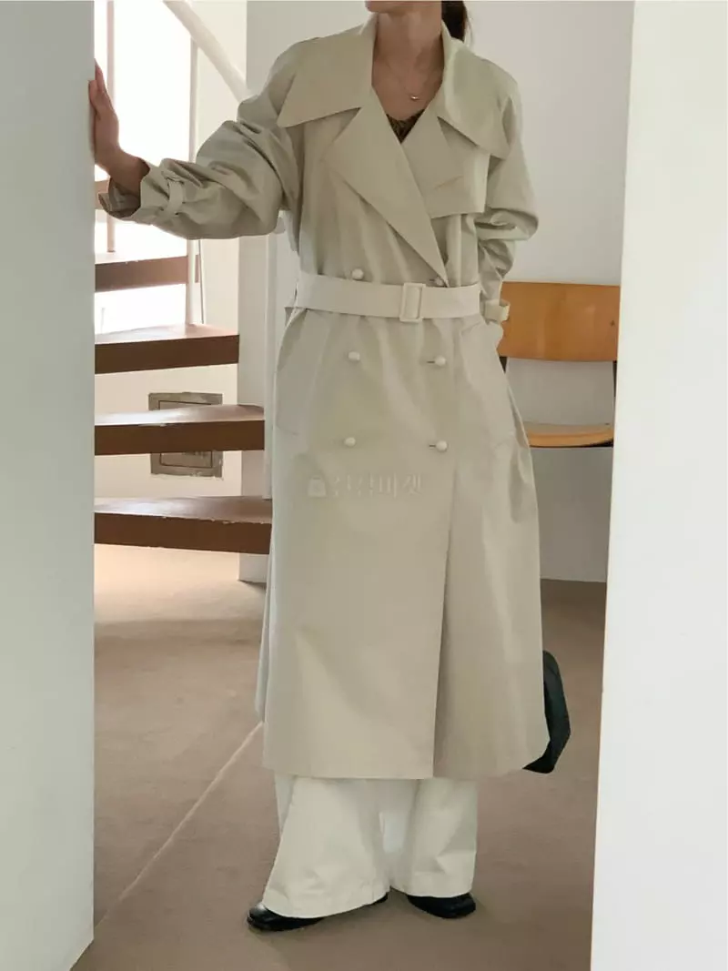 Fre - Korean Women Fashion - #womensfashion - Twill Color Trench Coat - 3