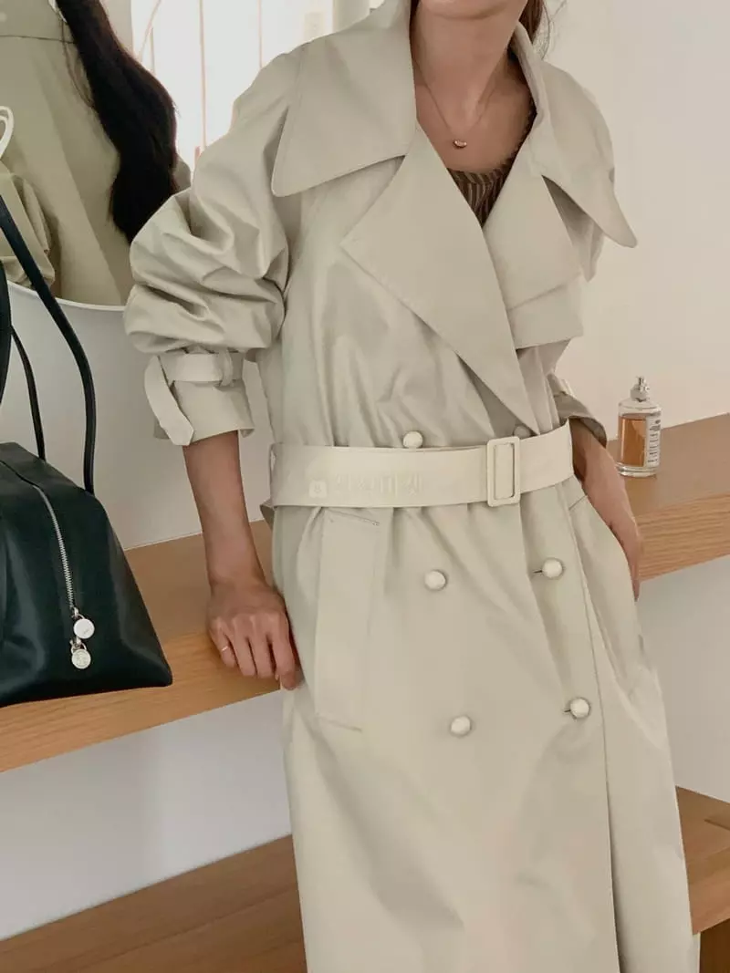 Fre - Korean Women Fashion - #womensfashion - Twill Color Trench Coat - 9