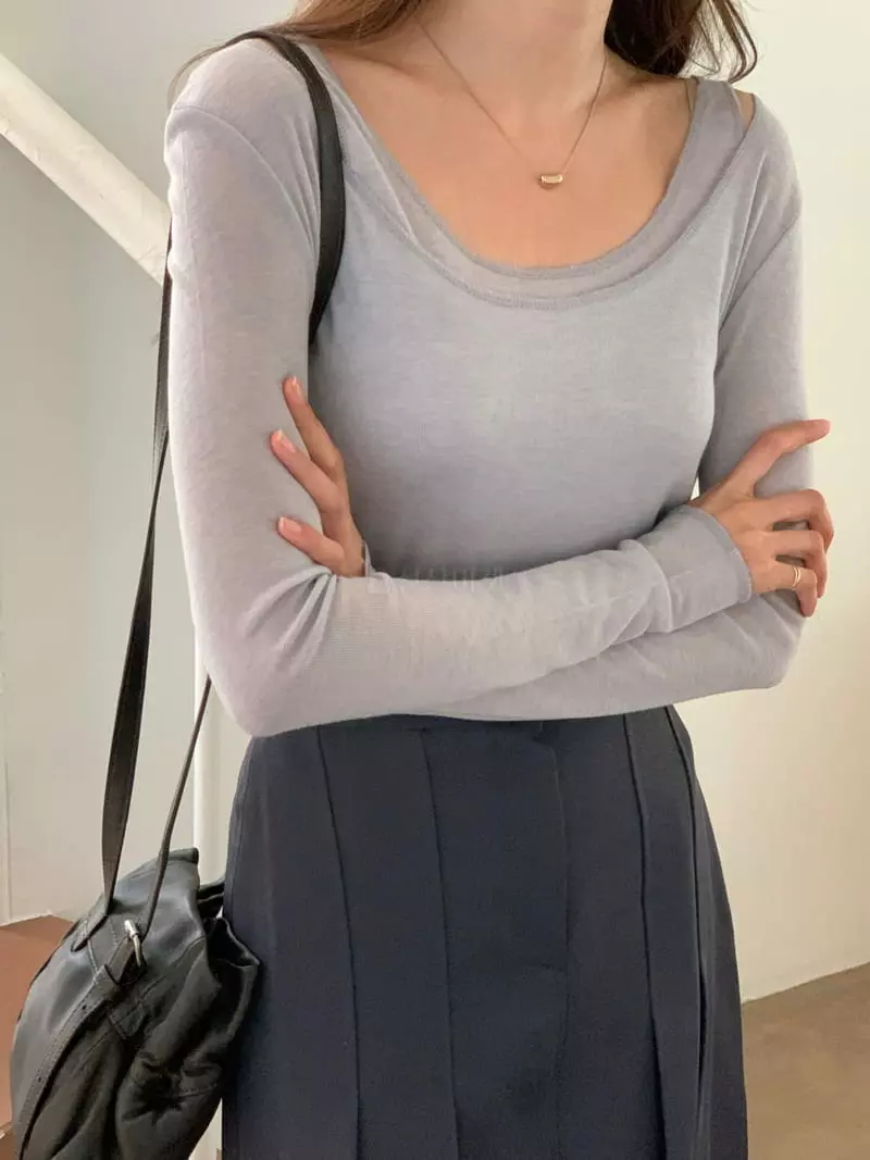 Fre - Korean Women Fashion - #momslook - Bliss Tencel Tee - 4