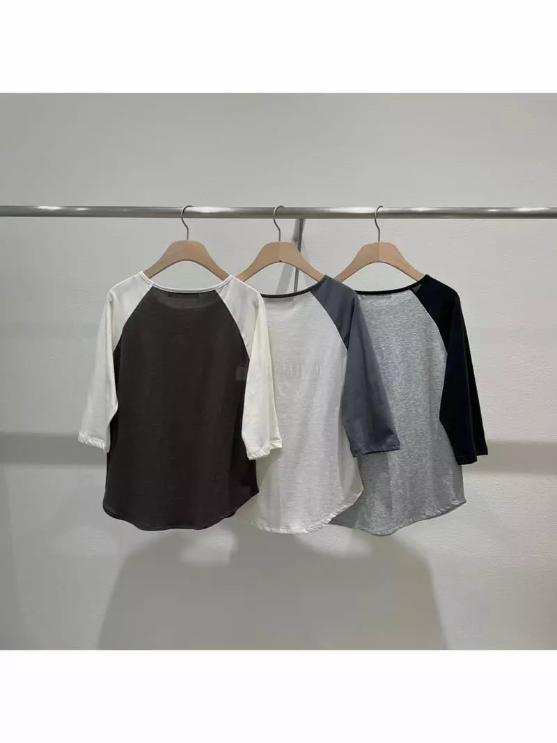 Fre - Korean Women Fashion - #womensfashion - Raglan Tee - 12