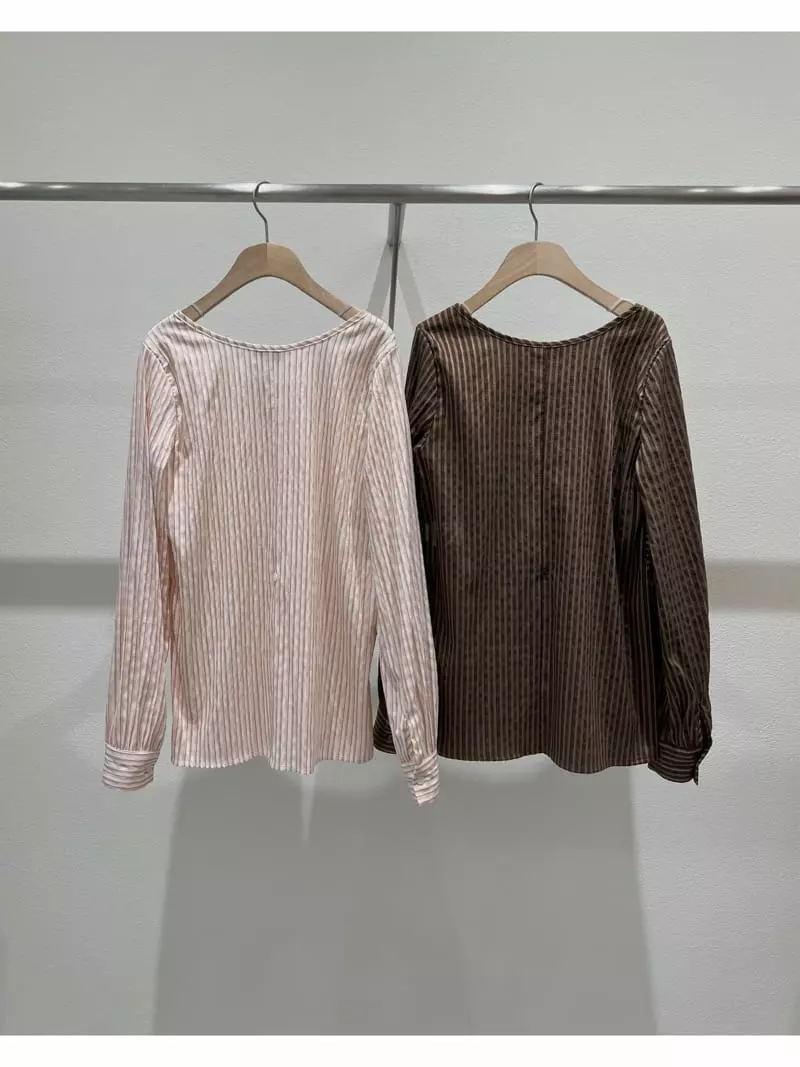 Fre - Korean Women Fashion - #womensfashion - Stripes Bolero Shirt - 12