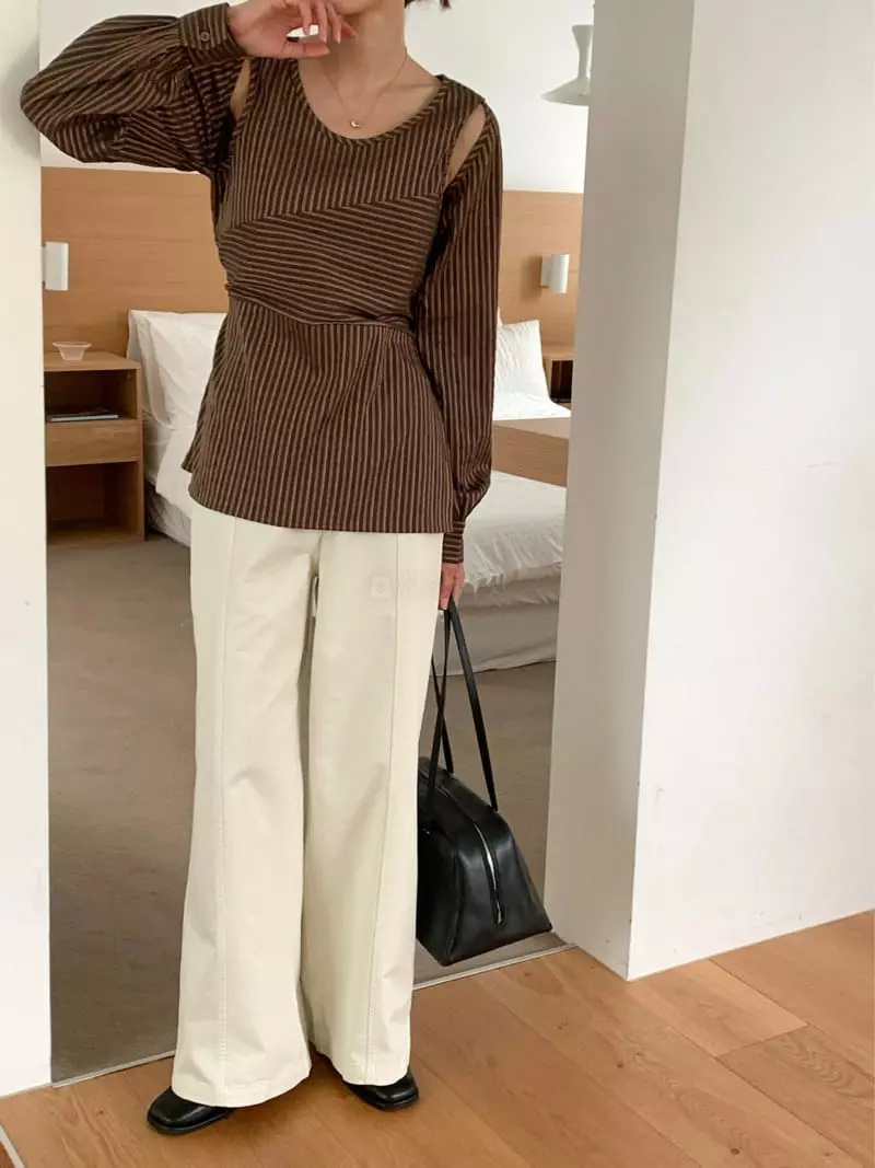 Fre - Korean Women Fashion - #womensfashion - Stripes Bolero Shirt - 8