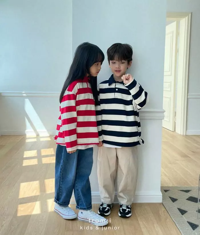 From I - Korean Children Fashion - #childofig - Stripes Collar Tee - 4