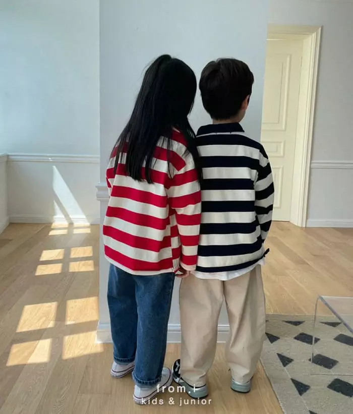 From I - Korean Children Fashion - #discoveringself - Stripes Collar Tee - 6